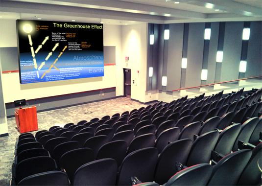 screen in a lecture hall